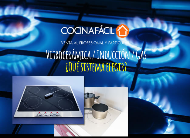 Cocina de gas, inducción o vitrocerámica